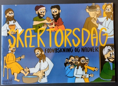 Tegneserie om Skærtorsdag, fodvaskning og nadver Tegneserie om Skærtorsdag, fodvaskning og nadver